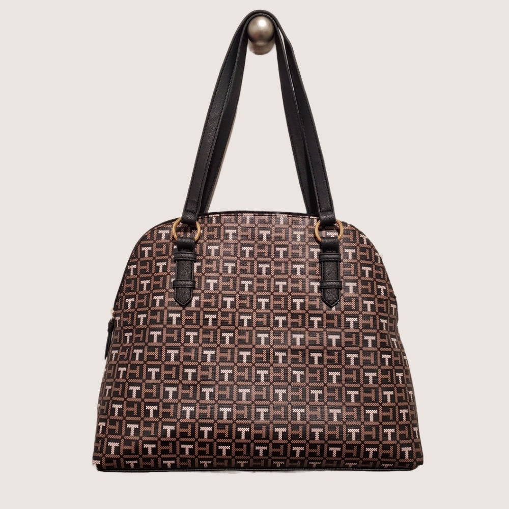Tommy Hilfiger Jacquard Monogram Pebbled Print Handbag - Picture 3 of 6